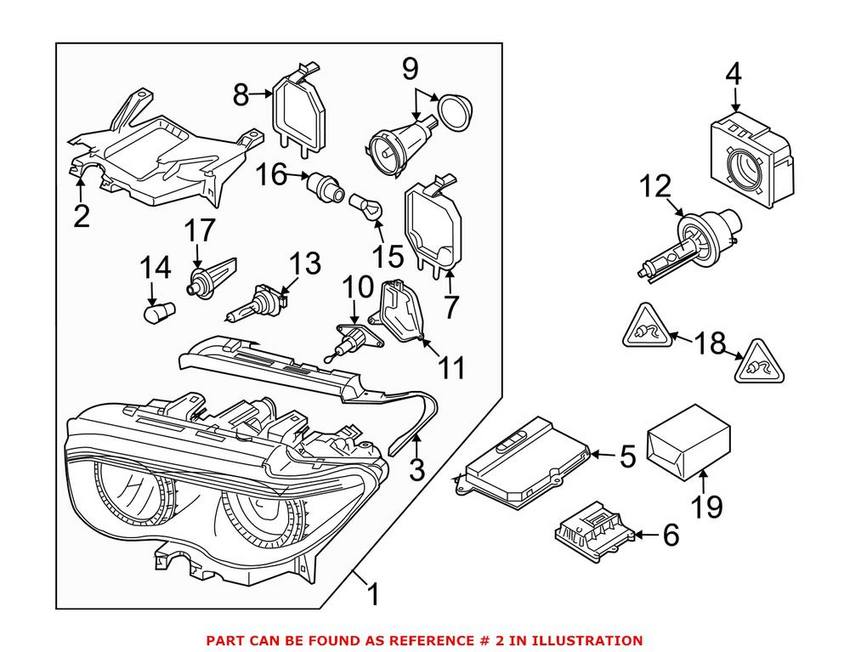 BMW Headlight Bracket - Driver Left 63126917315